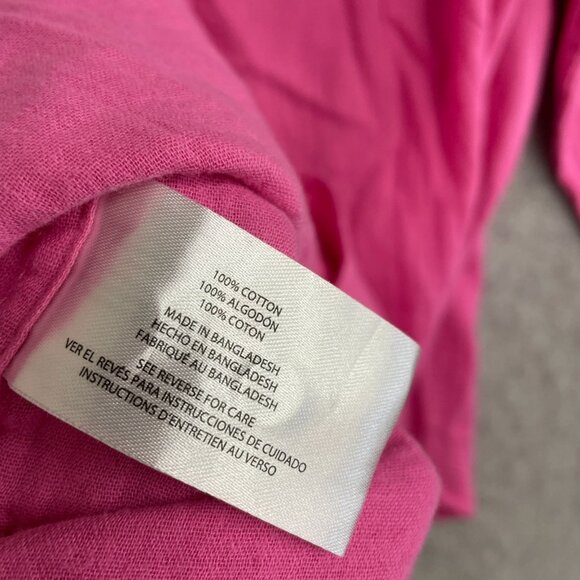 NEW Gap Gauze Women's Size M Pink Button-Down Long-Sleeve Shirt 100% Cotton - Picture 9 of 10